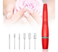 ZASCHMOY Kit de Lime à Ongles électrique, Stylo de Manucure USB, Perceuse à Ongles avec Forets, Bandes de Ponçage, Coupe-cuticules, Dépoussiéreur pour Exfoliant, Meulage, Polissag (rouge)