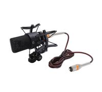ZASCHMOY Kit de Microphone XLR à Condensateur de Studio à Diaphragme de 26 Mm avec Support Anti-Choc et Pare-Brise pour Le Podcasting, l'enregistrement et la Diffusion en Direct (Black)