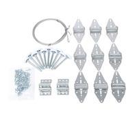 ZASCHMOY Kit de Mise au Point de Porte de Garage en Acier Inoxydable 8-9x7 - Charnières de Performances Plus Lisses, Rouleaux en Nylon, Support Supérieur et Corde Métallique de 2650 Mm