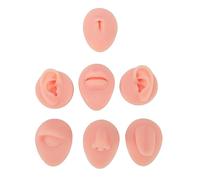 ZASCHMOY Kit de Pratique de Parties du Corps en Silicone, 7 Pièces, Langue Douce et Réaliste, Bouche, Nez, Yeux, Nombril, Modèle D'oreille pour étudiants en Médecine (Peau claire)