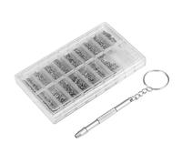 ZASCHMOY Kit de Réparation de Lunettes Comprenant 1000 Vis et Coussinets, une Pince à épiler et une Boîte de Rangement Compacte et Portable pour la Réparation de Lunettes, de Lune (type 2)