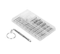 ZASCHMOY Kit de Réparation de Lunettes Comprenant 1000 Vis et Coussinets, une Pince à épiler et une Boîte de Rangement Compacte et Portable pour la Réparation de Lunettes, de Lune (Type 1)