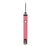 ZASCHMOY Kit de Stylo à Combustion Rechargeable avec Affichage Numérique pour Bijoux Faisant des Bijoux en Cuir Coussin Couture et Tissage - Outil de Combustion de Fil Noir Portable avec USB-C (PINK)