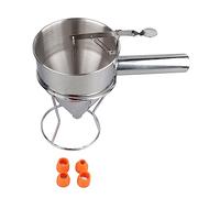 ZASCHMOY Kit Distributeur de Pâte à Crêpes en Acier Inoxydable avec 4 Becs Verseurs en Silicone - Conception Ergonomique pour des Crêpes et des Cupcakes sans Dégâts - Capacité de 5 Tasses