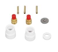 ZASCHMOY Kit d'objectif à Gaz TIG 12 PCS avec Buse en Céramique et Support d'électrode à Biseau Court PTFE COUVERCE Avant pour WP 9 20 25 Soudage