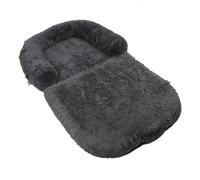 ZASCHMOY Lit pour Chien Taille Humaine Extra Large Pliable en Peluche Lavable Confortable Animaux de Compagnie Adultes et Gris foncé Design Ergonomique Fond Antidérapant Parfait