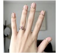 ZASCHMOY Lot de 10 Anneaux D'ongles Ajustables et Réutilisables en Métal, à Appliquer sans Colle, avec un Placage écologique pour la Décoration D'ongles DIY. (GOLD)