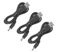 ZASCHMOY Lot de 3 Cordons d'alimentation USB avec Prise Jack 3,5 X 1,35 Mm - Câble de Charge Fiable pour Téléphones, Thermomètres, Appareils Photo et Plus - 1 M de Long avec Isolation PVC Double