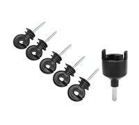 ZASCHMOY Lot de 50 Isolateurs de Clôture électrique à Visser pour Poteaux en Bois avec Outil de Prise Isolante - Haute Résistance à l'humidité, Respectueux de l'environnement, Indéformable