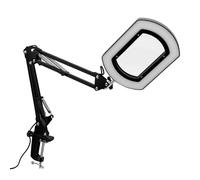 ZASCHMOY Loupe Grossissante 15X avec éclairage, 5 Températures de Couleur, Bras Rotatif à 360°, Alimentation USB, Lentille Optique Carrée, luminosité Réglable, Lampe Loupe avec Su