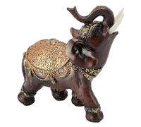 ZASCHMOY Lucky Elephant Statue avec Symbolisme Feng Shui | Figurine d'éléphant en Résine pour Décoration Intérieure | Décoration de Richesse Brune pour Le Salon ou Le Bureau (L)