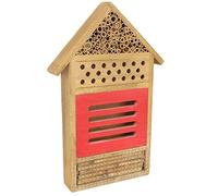 ZASCHMOY Maison d'abeille en Bois Respectueuse de l'environnement avec Tunnels Tubulaires | Refuge pour Les Abeilles et Les Insectes | Rustic Garden Decoration Box | 12 "x8 X4