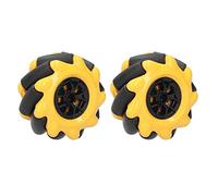 ZASCHMOY Mecanum Wheel Roues de Robot Omnidirectionnelles - Accessoires de Voiture Intelligents de qualité pour Les Projets de Bricolage - 60 Mm - Design Durable Jaune et Noir (Paire)