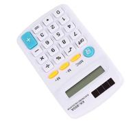 ZASCHMOY Mini Calculatrice Portable avec écran LCD à 8 Chiffres avec Boutons Sensibles - Double Alimentation pour Le Bureau, l'école et Les Affaires (White)