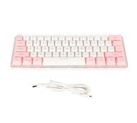 ZASCHMOY Mini Clavier, Clavier de Jeu 60% Petit Clavier de Jeu Filaire, Clavier de Jeu RVB 61 Touches, Technique Mécanique Imitée, Compact pour Joueur Dactylographe (Rose Blanc)