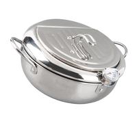 ZASCHMOY Mini Marmite en Acier Inoxydable avec Thermomètre - Outil de Cuisine Compatible avec Induction pour un Contrôle Précis de l'huile - Options 2,2 L et 3, (Taille 24 cm/9,4 pouces)