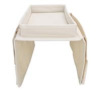 ZASCHMOY Organisateur d'accoudoir de canapé de Poche avec Plateau Porte-gobelet-sac de Rangement de Fauteuil Polyvalent pour canapé et Fauteuil Inclinable-couleur Grise élégante (Beige)