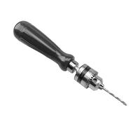 ZASCHMOY Perceuse à Main, Serrage de Précision 0,6 6 Mm, Outil Manuel avec 5 Forets 1,5 2,0 3,0 4,0,0 Mm et e Mandrin, pour le Travail du Bois, Plastique Ambre Noyer