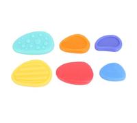 ZASCHMOY Pierres Sensorielles pour Enfants, Jouets en Silicone Texturés, Couleurs Vives, Stimulation Tactile, Ensemble de 6 Pièces