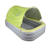 ZASCHMOY Piscine Gonflable avec Canopée - Grande Piscine Jaune de 2,6 M avec Toboggan pour Adultes et Famille - pour la Cour et Le Plaisir en Plein Air (Yellow)