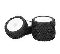 ZASCHMOY Pneus et Roues RC RC Améliorés avec 12 Mm pour 1/10 Hors Route - Pneus en Caoutchouc Noir et Hub en Plastique pour Une Meilleure Adhérence et des Performances (White)