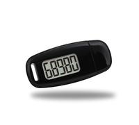 ZASCHMOY Podomètre à Capteur 3D, Compteur de Pas Précis jusqu'à 99 999 Pas avec Rétroéclairage Bleu, Correction D'erreur jusqu'à 10, Design Compact avec Détachable et Cor (Black)