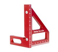 ZASCHMOY Protéracteur carré de Menuiserie Polyvalent avec 45 90 Degrés, Souverain Triangulaire en Aluminium anodisé pour l'outil de Mesure de Disposition du Charpentier d'ingénieur, Bleu (rouge)