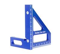 ZASCHMOY Protéracteur carré de Menuiserie Polyvalent avec 45 90 Degrés, Souverain Triangulaire en Aluminium anodisé pour l'outil de Mesure de Disposition du Charpentier d'ingénieur, Bleu (BLUE)
