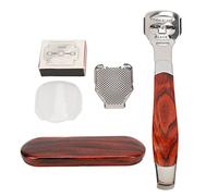 ZASCHMOY Rasoir à Callosités en Acier Inoxydable, Lime à Pied en Grain de Bois, Ensemble D'élimination des Peaux Mortes Dures avec Boîte de Rangement à 10 Lames, pour un Usage Efficace