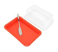 ZASCHMOY Récipient de Stockage de Beurre en Plastique Transparent Quadrate/couteau à Beurre/récipient à Fromage, adapté à une Utilisation à la Maison, au Restaurant et en cuisine. (carré rouge)