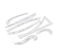 ZASCHMOY Règle de Couture sur Mesure, Ensemble de 7 Pièces, Ensemble de Règles de Conception de Motifs en Acrylique Transparent pour le Dessin de Mode et la Rédaction de Modèles