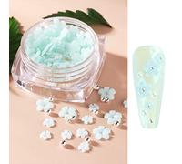 ZASCHMOY Strass pour Ongles en Forme de Fleur, Mini Joli Design de Fleurs avec Changement de Couleur Vive Sous la Lumière du Soleil, pour Décorations D'art D'ongle DIY pour Femmes et (GREEN)