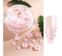 ZASCHMOY Strass pour Ongles en Forme de Fleur, Mini Joli Design de Fleurs avec Changement de Couleur Vive Sous la Lumière du Soleil, pour Décorations D'art D'ongle DIY pour Femmes et (PINK)