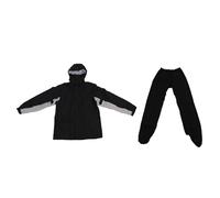 ZASCHMOY Suite de Pluie à Moto Respirante Imperméable avec Design Réglable - Veste Noire Légère et Pantalon avec Couvercles de Chaussures Cachés pour l'équitation Extérieure (XL)