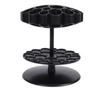 ZASCHMOY Support de Brosse à Cheveux à 25 Trous, Support de Rangement pour Brosses de Salon Rotatif à 360 Degrés avec Base Amovible, pour Table de Coiffure de Salon et Coiffeuse de Maison (BLACK)