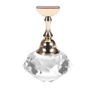 ZASCHMOY Support de Pratique de Pointe D'ongle, Présentoir Magnétique de Nail Art avec Base en Alliage de Cristal, pour Salon Professionnel et Bricolage à Domicile (Cristal blanc diamant + 1 socle)