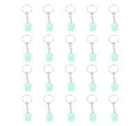 ZASCHMOY Teeth Keeper Keychain for Lost Milk Teeth Portable 20 Slot Green Tooth Storage Box with Fairy Themed