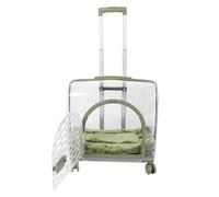 ZASCHMOY Transporteur Transparent pour Animaux de Compagnie | Tige Rétractable | Valise à roulettes pour Chat Respirante et Portable avec Roues Silencieuses pour Un Voyage Facile