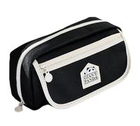 ZASCHMOY Trousse à Crayons Panda, Pochette à Crayons de Rangement à 3 Couches de Grande capacité avec Large Ouverture à Glissière et Lanière Latérale, pour étudiants Artistes Enfants (Black)