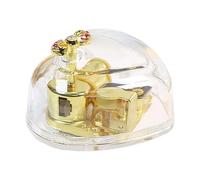 Zasdvn Boîte à musique en forme de cœur - Boîte à musique en acrylique en forme de cœur à remonter - Figurines musicales transparentes plaquées or avec nœud comme décoration de la maison pour la