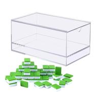 Zasdvn Boîte de rangement en acrylique - Mallette de rangement portable pour pions - Boîte de rangement pour briques de mahjong - Pour voyages, camping, pique-nique, fêtes et plus encore