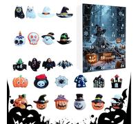 Zasdvn Calendrier de compte à rebours d'Halloween | Figurines à collectionner Décoration effrayante - Couronne de l'Avent de 24 jours avec figurines étranges pour étagère de cheminée, bureau, rebord