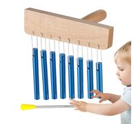 Zasdvn Chimes Percussion | Carillon manuel en bois avec 8 tonalités | Instrument de musique avec tubes en aluminium et bâton pour l'école, le yoga, le jardin, le salon, la maison, les hommes et les
