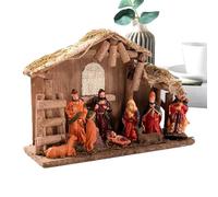 Zasdvn Figurines De Crèche - Ornement Naissance De Jésus - Set De Figurines Miniatures Festives Et Religieuses pour Femme, Cheminée, Bureau, Rebord De Fenêtre, Table, Maison Et Étagère