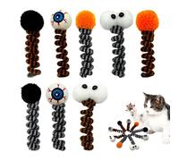 Zasdvn Jouet amusant pour chat d'Halloween - Balles amusantes pour chat - Jeu de plumes interactif pour l'intérieur et les déplacements - Pour l'entraînement des chatons