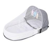 Zasdvn Lit De Voyage Pliant pour Bébé, Berceau Pliant | Lit De Voyage pour Bébé avec Filet Et Jouets De Développement, Berceau Portable pour Nouveau-né, Lit De Voyage Pliable pour Bébé