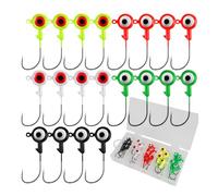 Zasdvn Lot de 20 hameçons à tête d'appât, efficaces avec forme d'œil réaliste | Lot de 20 leurres de pêche polyvalents avec yeux réalistes et design robuste pour truite, silure, perche, sel