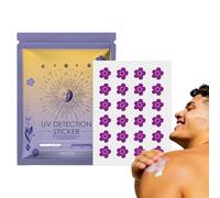 Zasdvn Lot de 24 autocollants UV pour crème solaire, autocollants de reconnaissance solaire UV, autocollants de protection solaire, pansements de protection solaire, savoir quand la crème solaire à