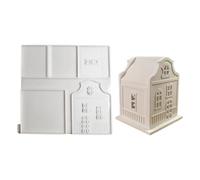 Zasdvn Moule en silicone en forme de maison - Moules pour ornements en résine - Moule en silicone en résine pour couler le béton, l'argile pour la décoration intérieure