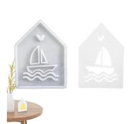 Zasdvn Moule en silicone pour résine époxy, maison, fondant, sucre au chocolat, moule à gâteau immobilier, design creux pour conservation des fleurs, échantillon, mariage